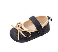 FGUUTYM Baby Shoes 0-3 Months Princess Shoes Girls First Walking Shoes Single Shoes Soft Sole Non-Slip Toddler Shoes Summer Shoes with Bowknot Crawling Shoes Children Flat Shoes, black, 12