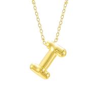 FGUUTYM Bubble Letter Necklace Gold Initial Necklaces for Women Trendy Chunky Charm Pendant Necklaces Gold Jewellery Birthday Gifts for Women Teen Her Mom Grandma Wife Sister Chains Blanks, I,