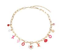 FGUUTYM Charm Necklace for Women Letter Charm Necklace Dainty Beach Paper Clip Chain Necklaces Chains with Picture, a, standard size