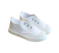 FGUUTYM Children's Canvas Shoes 21-35 Boys and Girls Shoes Breathable Indoor Children's Shoes Toddler Shoes Trainers Minimalist Breathable Barefoot Fitness Shoes Sports Running Shoes, White, 7 UK