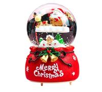 FGUUTYM Christmas Snowball Santa Music Box With Music And Girl Boy Child Granddaughter Baby Birthday Musical Resin/Glass Remote Control Holder Organiser Rotatable (A, A)
