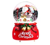 FGUUTYM Christmas Snowball Santa Music Box With Music And Girl Boy Child Granddaughter Baby Birthday Musical Resin/Glass Remote Control Holder Organiser Rotatable (B, A)