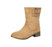 FGUUTYM Cowboy Boots, Women's Vintage Ankle Boots with Block Heel and Buckle, Short Shaft Leather Boots, Slip-On Boots, Ankle Boots, Cowboy Boots, Classic Half Boots, Waterproof Transition Boots