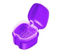 FGUUTYM Denture Bath Case, Cup Box, Storage Container with Strainer Basket for Travel Cleaning, Tartar Remover, Ultrasonic Professional (Purple, One Size)