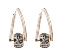 FGUUTYM Fashionable and exquisite! Design! High quality earrings! Rotating zircon clips! Suitable for ladies who value taste! Necklace and earrings set silver, one size, Zinc alloy, No Gemstone