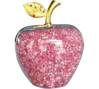 FGUUTYM Figurine Artificial Glass Shaped Paperweight Home Decor Filled with Collectibles Art Crafts Ornament Christmas for Kids Storage Compartments Office Rotatable (Pink, A)