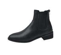 FGUUTYM Half Boots with Block Heel Autumn Winter Ankle Boots Women's Short Boots Cowboy Boots Women's Boots Summer Boots Transition Boots PU Leather Ankle Boots Half Height Boots, black, 8.5 UK