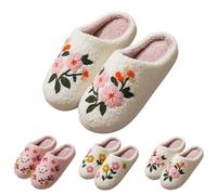 FGUUTYM Halloween Slippers Unisex Memory Foam Fluffy Slippers Funny Print Winter Plush Fleece Lined Mules Winter Warm Slippers Soft Sole Felt Slippers House Slippers, Z7 White, 8 UK
