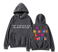 FGUUTYM Lady's Fall Hoodie Father's Day Hoodie God Is In Her Hoodie Gift Hoodie Bad Girl Clothing, darkgray, L