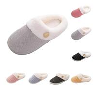 FGUUTYM Mules Plush Winter for Men and Women Fluffy Lined Warm Slippers Made of Cotton Pairs Felt Slippers Winter Shoes Slippers Non-Slip Slip-On Slippers, gray, 8 UK