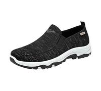 FGUUTYM Orthopaedic Shoes Men's Platform Wedge Trainers Memory Foam Hiking Shoes Outdoor Walking Shoes Mesh Breathable Leisure Shoes Slip On Lightweight Trainers Jogging Running Shoes, black, 8 UK