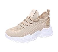 FGUUTYM Orthopaedic Shoes Outdoor Slip On Walking Shoes with Air Cushion Width H Women's Men's Trainers Lightweight Casual Trainers Casual Shoes Road Running Shoes Mesh Breathable Leisure Shoes, beige