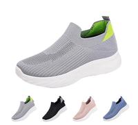 FGUUTYM Orthopaedic Shoes Women's Memory Foam Walking Shoes Mesh Breathable Nurse Sports Shoes Comfortable Outdoor Slip On Summer Shoes Trainers Casual Shoes, gray, 6 UK