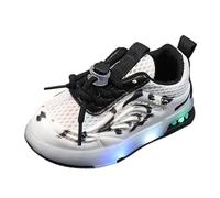 FGUUTYM Outdoor trainers, lace-up shoes, luminous shoes, children's shoes, boys and girls, baby shoes, breathable shoes, children's casual shoes, thick base trainers, walking shoes, tennis shoes