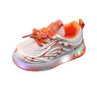 FGUUTYM Outdoor trainers, lace-up shoes, luminous shoes, children's shoes, boys and girls, baby shoes, breathable shoes, children's casual shoes, thick base trainers, walking shoes, tennis shoes