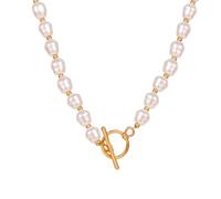 FGUUTYM Pearl Necklace Trendy OT Buckle Love Pendant Collar Chain Internet Red Accessories Cold Wind Sweater Collar Chain Chains For Women Love, AL, standard size