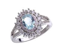 FGUUTYM Pink Crystal Diamond Ring Popular Fashion Engagement Light Luxury High Grade Ring 3 Rings Interlocking Silver, 8, Metal, No Gemstone
