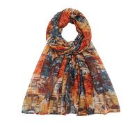 FGUUTYM Print Chiffon Square Headscarf Lightweight Neckerchief Hair Bandana Scarf Red Polka Dot, orange, One Size