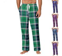 FGUUTYM Pyjama Bottoms Checked Sleep & Lounge Pyjama Bottoms with Pockets and Drawstring Winter Soft Sleepwear Trousers Leisure Trousers Lounge Wear Pyjama Pants, Z2-red, M