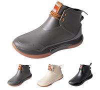 FGUUTYM Rain Shoes, Women's Short Ankle Boots, Waterproof, Non-Slip Wellington Boots, Lightweight Ankle Boots, Plain Flat Rain Boots, Water Shoes, Boat Shoes, Fishing Boots, Garden Shoes, gray, 7 UK