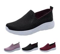 FGUUTYM Running Shoes Women's Slip On Trainers Lightweight and Breathable Orthopaedic Shoes Casual Breathable Walking Shoes Lightweight Wide H Trainers Memory Foam Sports Shoes Canvas Fabric Shoes