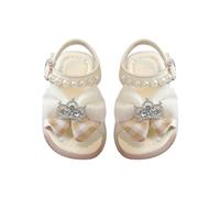 FGUUTYM Sandals for Girls Toddlers Fashion Elegant Princess Shoes with Bows and Beads Soft Soles Leather Children's Sandals Baby Shoes First Walking Shoes Sandals Girls Shoes Children's Shoes, Z3