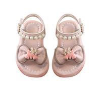 FGUUTYM Sandals for Girls Toddlers Fashion Elegant Princess Shoes with Bows and Beads Soft Soles Leather Children's Sandals Baby Shoes First Walking Shoes Sandals Girls Shoes Children's Shoes, Z2 Red