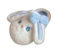 FGUUTYM Slippers Women's Cute Animal Slippers Comfortable Cartoon Rabbit Mules Warm Winter Slippers Made of Plush Fluffy Felt Slippers Memory Foam Super Soft Slippers Guest Slippers, White, 8 UK