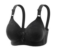 FGUUTYM Strong Support Bras for Women, Adjustable Straps, Full Coverage, Comfortable Bras Without Underwire, Non-Wired Bras My Cart View, black, 16