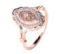 FGUUTYM Tone Rings For Women Rose Gold Cut White Cubic Zirconia Bridal Engagement Jewellery The Rings Lamp, C, Stainless Steel, No Gemstone