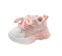 FGUUTYM Trainers Girls Boys Lightweight Breathable Sports Shoes with Lacing Non-Slip Outdoor Walking Shoes Children's Shoes Mesh Children's Trainers Running Shoes Non-Slip Casual Sports Barefoot Shoes