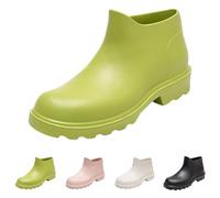 FGUUTYM Wellington Boots Women's Rain Shoes Boots Half Height Waterproof Rain Boots Outdoor Lightweight Non-Slip Ankle Boots Wellington Boots Comfortable Robust Ankle Boots Garden Shoes Slip-On Boots