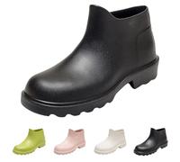 FGUUTYM Wellington Boots Women's Rain Shoes Boots Half Height Waterproof Rain Boots Outdoor Lightweight Non-Slip Ankle Boots Wellington Boots Comfortable Robust Ankle Boots Garden Shoes Slip-On Boots