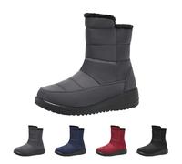 FGUUTYM Women's Winter Boots - Classic Lined High Top Winter Shoes Waterproof Non-Slip Snow Boots Thermal Boots Plus Velvet Comfort Short Shaft Boots Shoes Hiking Boots, gray, 8.5 UK