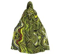 Fgwaauh 58inch Cloak With Hood, Abstract Green Snake Unisex Full Length Hooded Cape Halloween Party Cosplay Costume Cloak