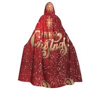 Fgwaauh 58inch Cloak With Hood, Merry Christmas Too Unisex Full Length Hooded Cape Halloween Party Cosplay Costume Cloak