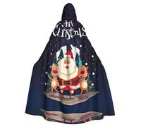 Fgwaauh 58inch Cloak With Hood, Merry Christmas Unisex Full Length Hooded Cape Halloween Party Cosplay Costume Cloak