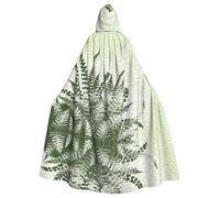 Fgwaauh 58inch Cloak With Hood, Natural Plant Silhouette Fern Leaf Unisex Full Length Hooded Cape Halloween Party Cosplay Costume Cloak