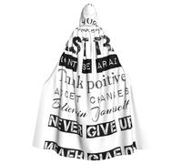 Fgwaauh 58inch Cloak With Hood, Never Give Up Unisex Full Length Hooded Cape Halloween Party Cosplay Costume Cloak