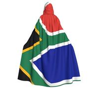 Fgwaauh 58inch Cloak With Hood, South Africa Flag Unisex Full Length Hooded Cape Halloween Party Cosplay Costume Cloak