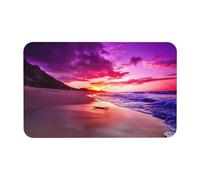 Fgwaauh Beautiful Beach Sunset Diatomaceous Earth Shower Mat, Non-Slip Super Absorbent Quick Drying Bathroom Floor Mat