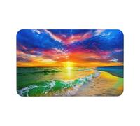 Fgwaauh Beautiful Ocean Diatomaceous Earth Shower Mat, Non-Slip Super Absorbent Quick Drying Bathroom Floor Mat