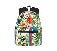 Fgwaauh Casual Toucans Parrot Palm Tree Leaves Backpack For Men And Women Lightweight Travel