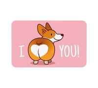 Fgwaauh Cute Cartoon Welsh Corgi Dog Butt Heart Diatomaceous Earth Shower Mat, Non-Slip Super Absorbent Quick Drying Bathroom Floor Mat