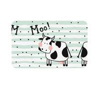 Fgwaauh Cute Cow Polka Dot Diatomaceous Earth Shower Mat, Non-Slip Super Absorbent Quick Drying Bathroom Floor Mat