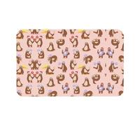 Fgwaauh Cute Sloth Diatomaceous Earth Shower Mat, Non-Slip Super Absorbent Quick Drying Bathroom Floor Mat