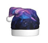 Fgwaauh Dolphins Art Santa Hat, Christmas Hat,For Xmas New Year Christmas Party, Christmas New Year Festive Holiday Party Supplies