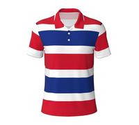 Fgwaauh Flag of Costa Rica Golf Shirts for Men Dry Fit Performance Polo Short Sleeve Collared Shirt Black