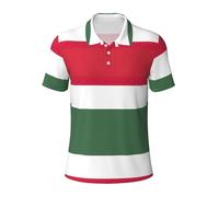 Fgwaauh Flag of Hungary Golf Shirts for Men Dry Fit Performance Polo Short Sleeve Collared Shirt Black