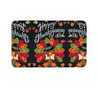 Fgwaauh Happy Thanksgiving Turkey Diatomaceous Earth Shower Mat, Non-Slip Super Absorbent Quick Drying Bathroom Floor Mat